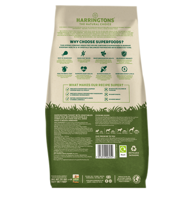 Harringtons Superfoods Turkey with Vegetables Adult Dry Dog Food - 1.7kg